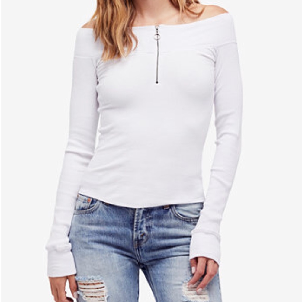 Free people zip to it off the shoulder top